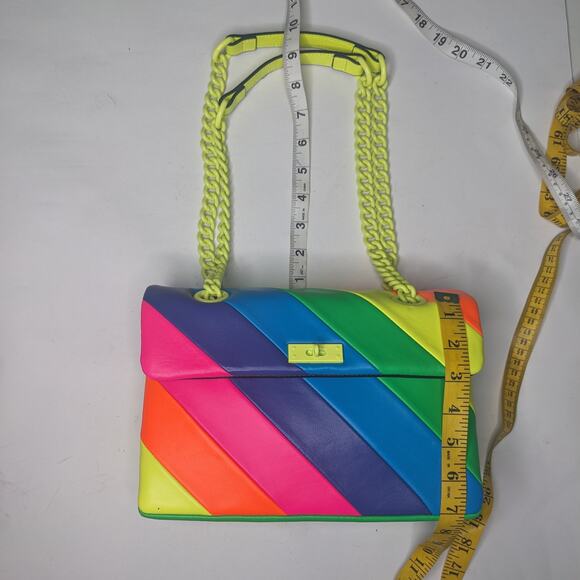 KURT GEIGER Brixton Lock Bag in Neon Rainbow New With Tag Retail $325 - Picture 11 of 12